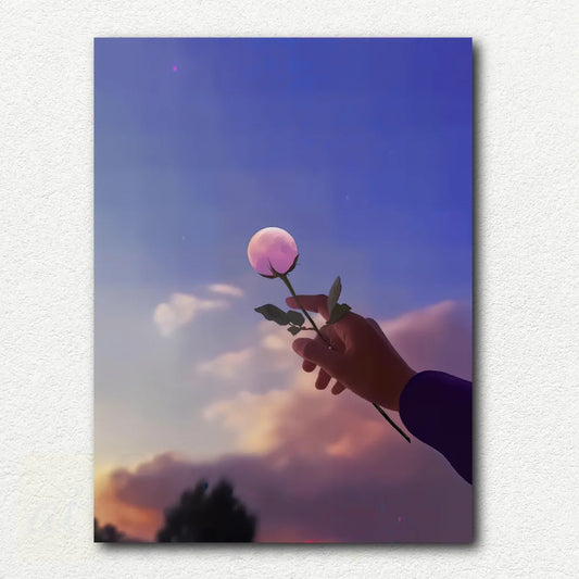 Moon is a Flower at Dusk