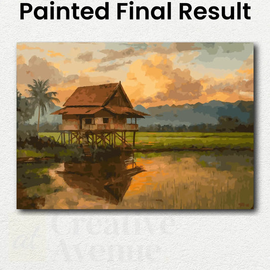 Sunset Over the Rice Fields