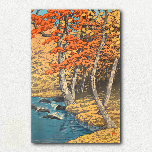 Autumn at Oirase by Kawase Hasui