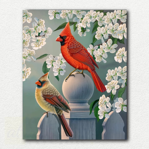 Backyard Cardinal Pair