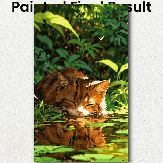 Cat by the Pond