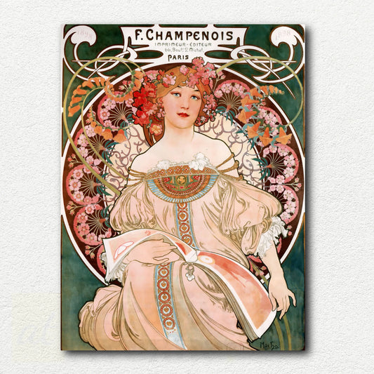 Champenois, Detail by Alphonse Mucha
