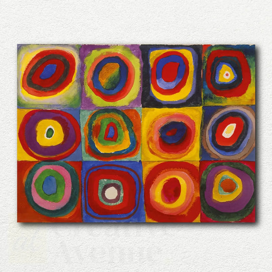 Color Study. Squares with Concentric Circles
