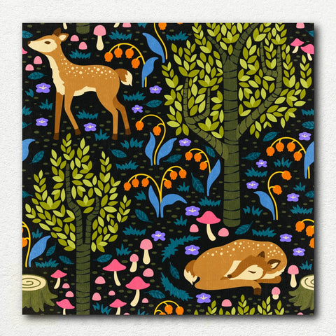 Fawn Among Mushrooms