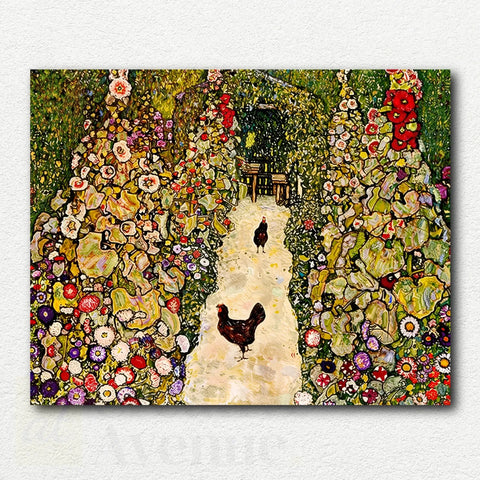 Garden Path with Chickens