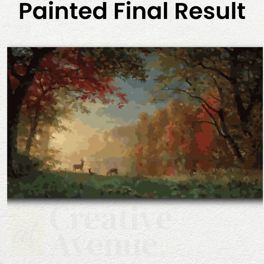 Indian Sunset Deer by a Lake