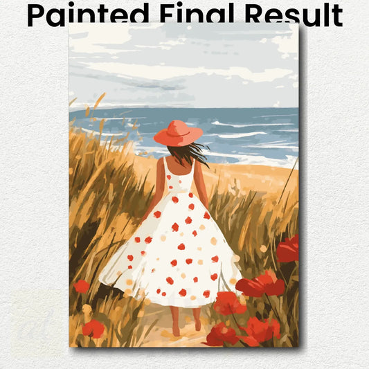 Lady in White at Shore