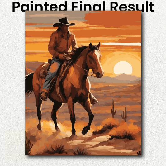 Lone Rider at Sunset