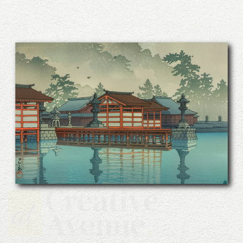 Miyajima in the Mist by Kawase Hasui