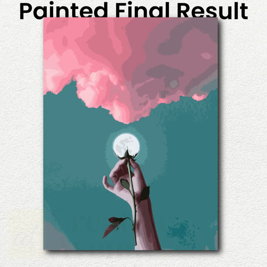 Moon is a Flower. Pink Clouds