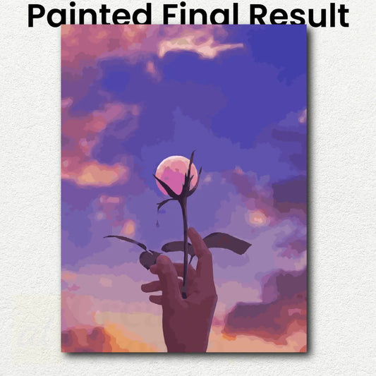 Moon is a Flower at Sunset