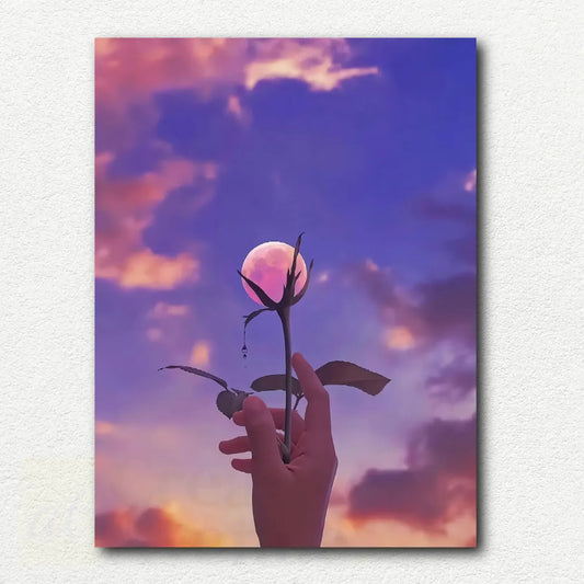 Moon is a Flower at Sunset