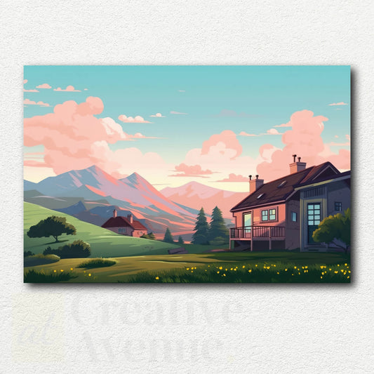 Pink Sky over the Valley