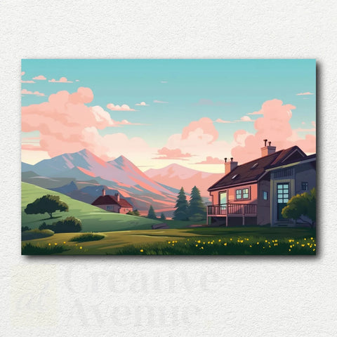 Pink Sky over the Valley