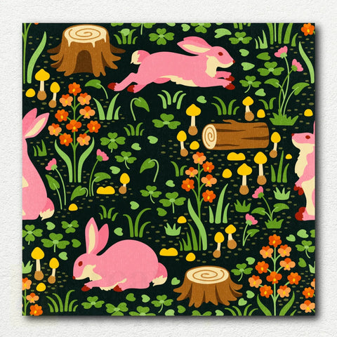 Rabbits Among the Clover