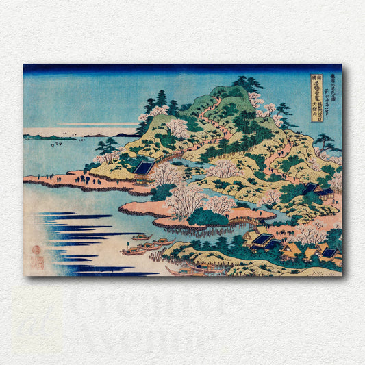 Sesshu Ajigawaguchi Tenposan by Katsushika Hokusai