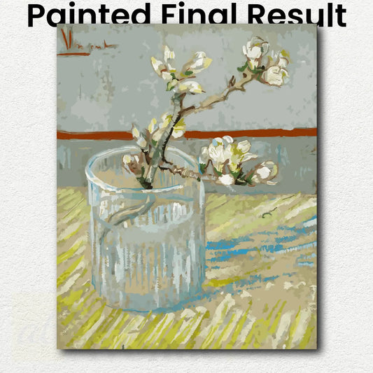 Sprig of Flowering Almond in a Glass