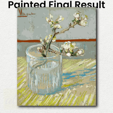 Sprig of Flowering Almond in a Glass