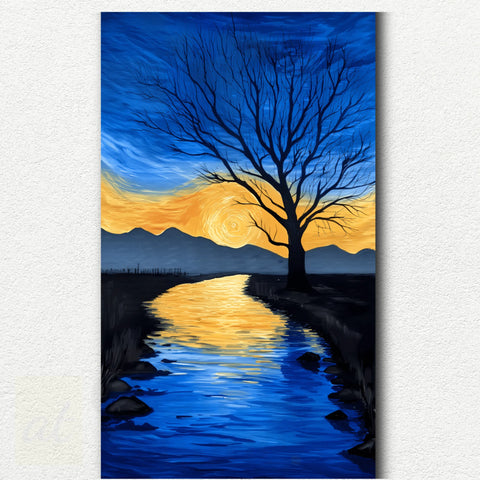 Sunset Over River