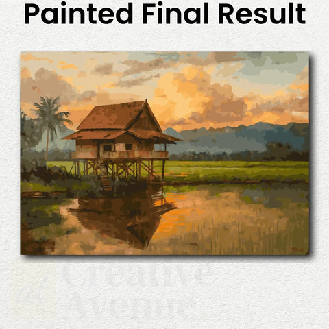 Sunset Over the Rice Fields