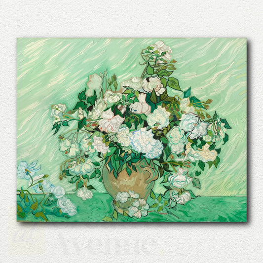 Vase with Pink Roses by Vincent Van Gogh