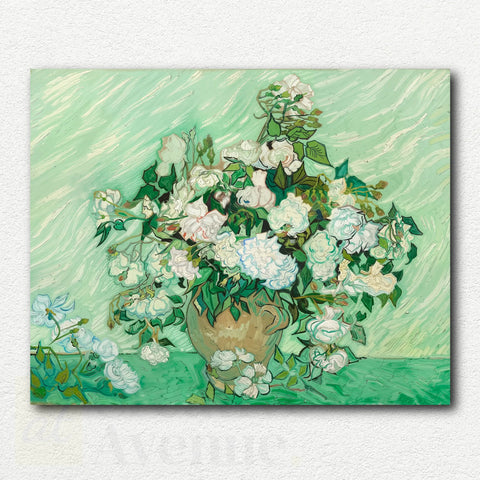 Vase with Pink Roses by Vincent Van Gogh