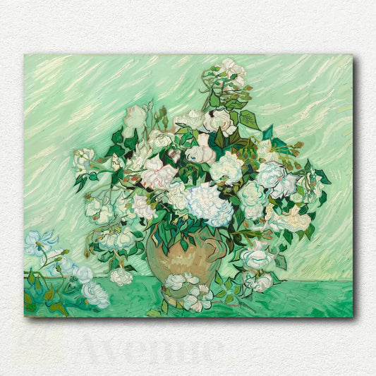 Vase with Pink Roses