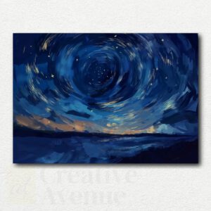 Abstract cosmic swirl with bright pink, purple, blue, and yellow colors in a paint by numbers design on a white background.