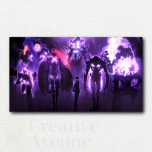Paint by numbers design of Solo Leveling's main protagonist leading an army of undead soldiers marching forward.